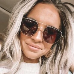 RAYNE - GOLD + BROWN GRADIENT SUNGLASSES -Sunglasses Sales 1x1 DIFF 80 OFF brittany clouse rayne gold brown