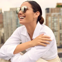 DASH - GOLD + CHERRY BLOSSOM MIRROR SUNGLASSES -Sunglasses Sales 2022 DIFF FALL CoreBIS DASH Gold CherryBlossomMirror DE01 0016 GDCB 2 PDP