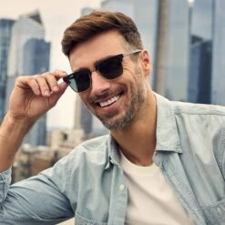 BIARRITZ - BLACK + GREY POLARIZED SUNGLASSES -Sunglasses Sales 2022 DIFF FALL NewArrivalsMens BIARRITZ Black Grey DE01 0403 BKGRP 3 PDP