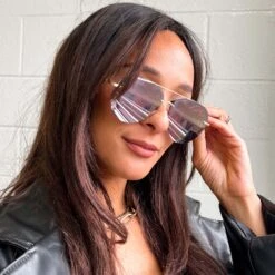 LENOX - BRUSHED GOLD + CHERRY BLOSSOM MIRROR SUNGLASSES 17 LENOX - BRUSHED GOLD + CHERRY BLOSSOM MIRROR SUNGLASSES -Sunglasses Sales 2022 DIFF Web PDP Batch 4 Lenox Brushed Gold Cherry Blossom Mirror