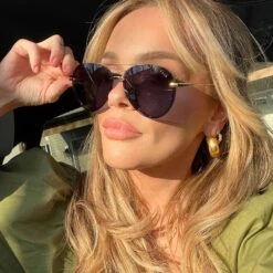 LENOX - GOLD + BLUE GRADIENT + POLARIZED SUNGLASSES -Sunglasses Sales 2023 DIFF Web PDP Lenox Gold Blue Gradient Polarized