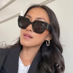 MAREN PYTHON - BLACK + GREY POLARIZED SUNGLASSES -Sunglasses Sales 2023 DIFF Web PDP Maren Python Black Grey