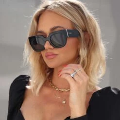 MAREN PYTHON - BLACK + GREY POLARIZED SUNGLASSES -Sunglasses Sales 2023 DIFF Web PDP Maren Python Black Grey 79027de2 1e40 40f3 8ad8 ed720eebf780