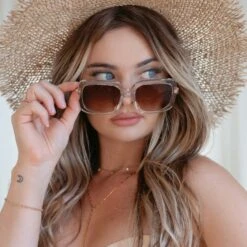 SANDRA - CLEAR CRYSTAL + BROWN SUNGLASSES -Sunglasses Sales 2023 DIFF Web PDP Sandra Clear Crystal Brown