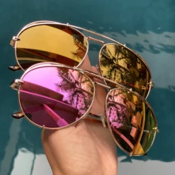 KOKO - GOLD + PINK MIRROR SUNGLASSES -Sunglasses Sales 5