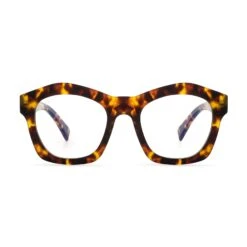 HAYDEN - AMBER TORTOISE + CLEAR GLASSES