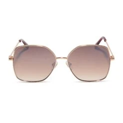 BEATRICE - GOLD + TAUPE ROSE MIRROR SUNGLASSES