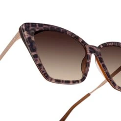 BECKY II - LEOPARD TORTOISE + BROWN GRADIENT SUNGLASSES -Sunglasses Sales BECKYII leopardtortoise browngradient detail2