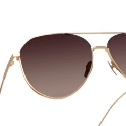 DASH - BRUSHED GOLD + COFFEE GRADIENT SUNGLASSES -Sunglasses Sales DASH brushedgold coffeegradient detail2