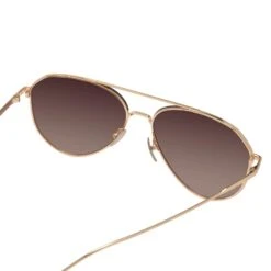 DASH - BRUSHED GOLD + COFFEE GRADIENT SUNGLASSES -Sunglasses Sales DASH brushedgold coffeegradient detail3
