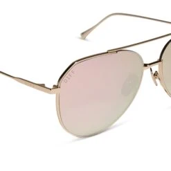 DASH - GOLD + CHERRY BLOSSOM MIRROR SUNGLASSES -Sunglasses Sales DE01 0016 GDCBN DETAIL