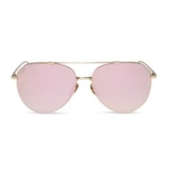 DASH - GOLD + CHERRY BLOSSOM MIRROR SUNGLASSES