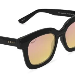 MAKAY - BLACK + PINK MIRROR SUNGLASSES -Sunglasses Sales DE01 0264 BKGSN DETAIL