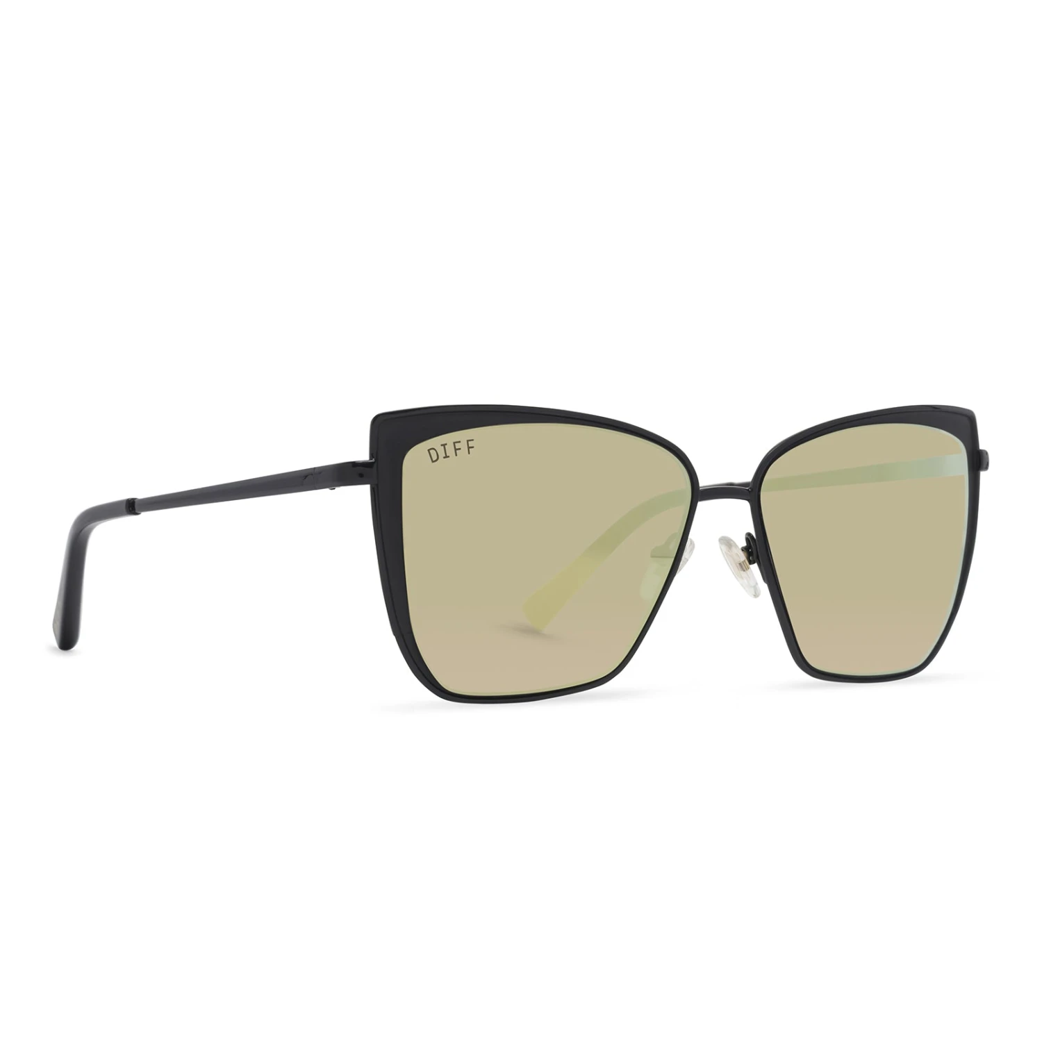 GRACE - BLACK + GOLD MIRROR SUNGLASSES 3 GRACE - BLACK + GOLD MIRROR SUNGLASSES - Image 2