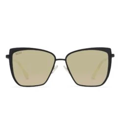 GRACE - BLACK + GOLD MIRROR SUNGLASSES