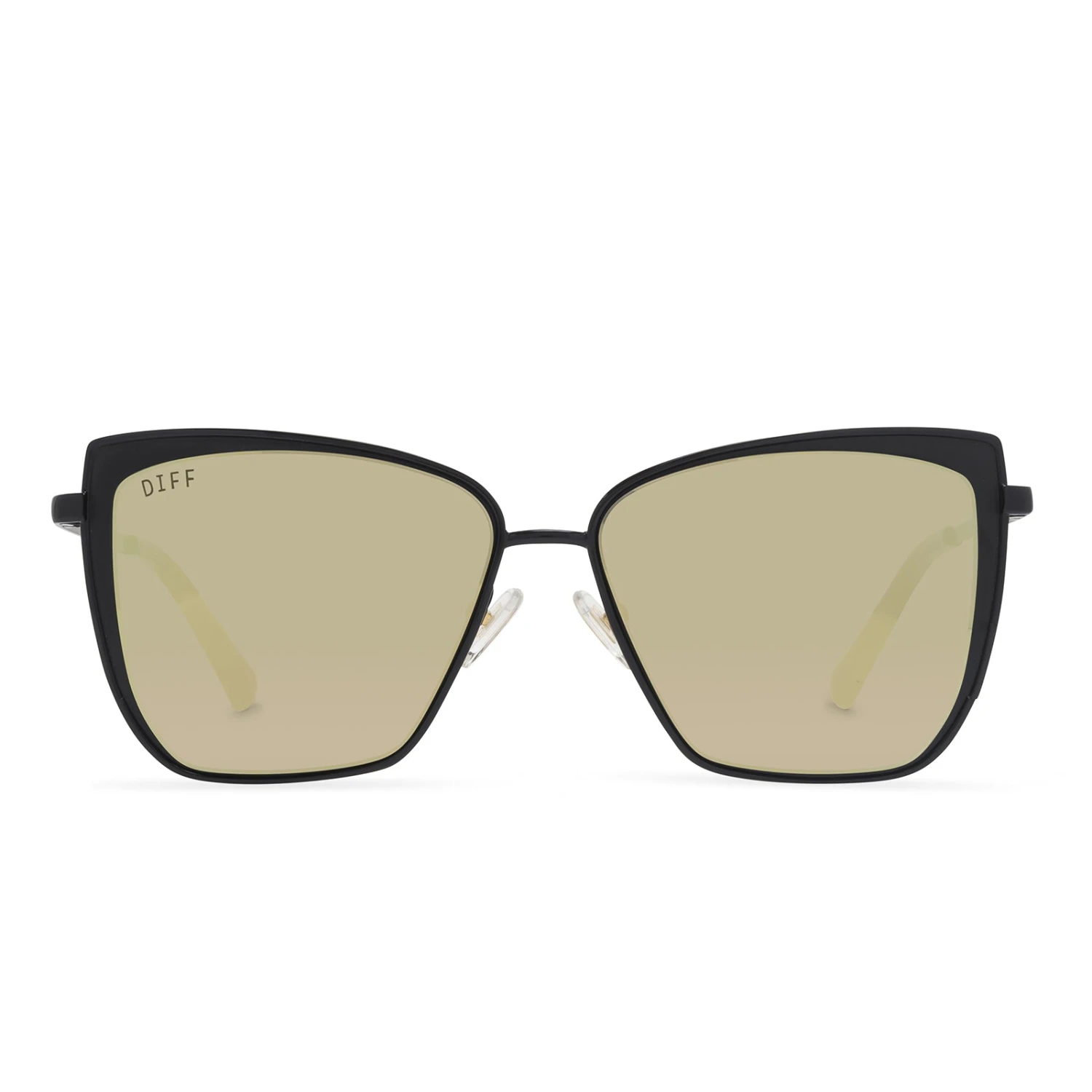 GRACE - BLACK + GOLD MIRROR SUNGLASSES 2 GRACE - BLACK + GOLD MIRROR SUNGLASSES