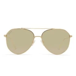 JANE - GOLD + GOLD MIRROR SUNGLASSES