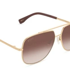 JORDYN - GOLD + BROWN GRADIENT SUNGLASSES -Sunglasses Sales DE01 0316 GDBGN DETAIL