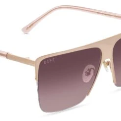 KENDRA - BRUSHED ROSE GOLD + WINE GRADIENT SUNGLASSES -Sunglasses Sales DE01 0317BRWGN DETAIL