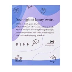 SILK MASK + PILLOWCASE SET - BLACK -Sunglasses Sales DIFF SD Large Box Back