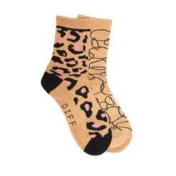 CREW SOCK DUO - LEOPARD + ABSTRACT CIRCLES
