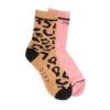 CREW SOCK DUO - PINK + LEOPARD -Sunglasses Sales DIFF Sock Bundle 3