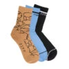 CREW SOCK TRIO - BLACK + SKY BLUE + ABSTRACT CIRCLES -Sunglasses Sales DIFF Sock Bundle 6