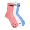 CREW SOCK TRIO - WHITE + PINK + SKY BLUE