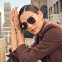 IRIS - GOLD + GREY POLARIZED SUNGLASSES -Sunglasses Sales DIFF eyewear FALL Vintage70s IRIS Gold Grey DE01 0401 GDGRP 1 PDP