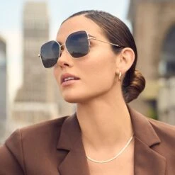 IRIS - GOLD + GREY POLARIZED SUNGLASSES -Sunglasses Sales DIFF eyewear FALL Vintage70s IRIS Gold Grey DE01 0401 GDGRP 2 PDP