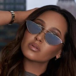 ADRIENNE BAILON - L.E.S. + SILVER + CHROME MIRROR SUNGLASSES -Sunglasses Sales DIFF AdrienneBailon PDP LES Silver 02