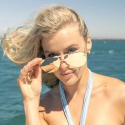 TAHOE - BRUSHED GOLD + GOLD MIRROR SUNGLASSES -Sunglasses Sales Diff Aug 2021 BoatShoot model Sun Tahoe