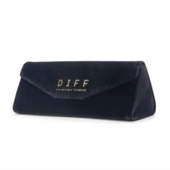 VELVET TRIANGLE GLASSES CASE - BLACK