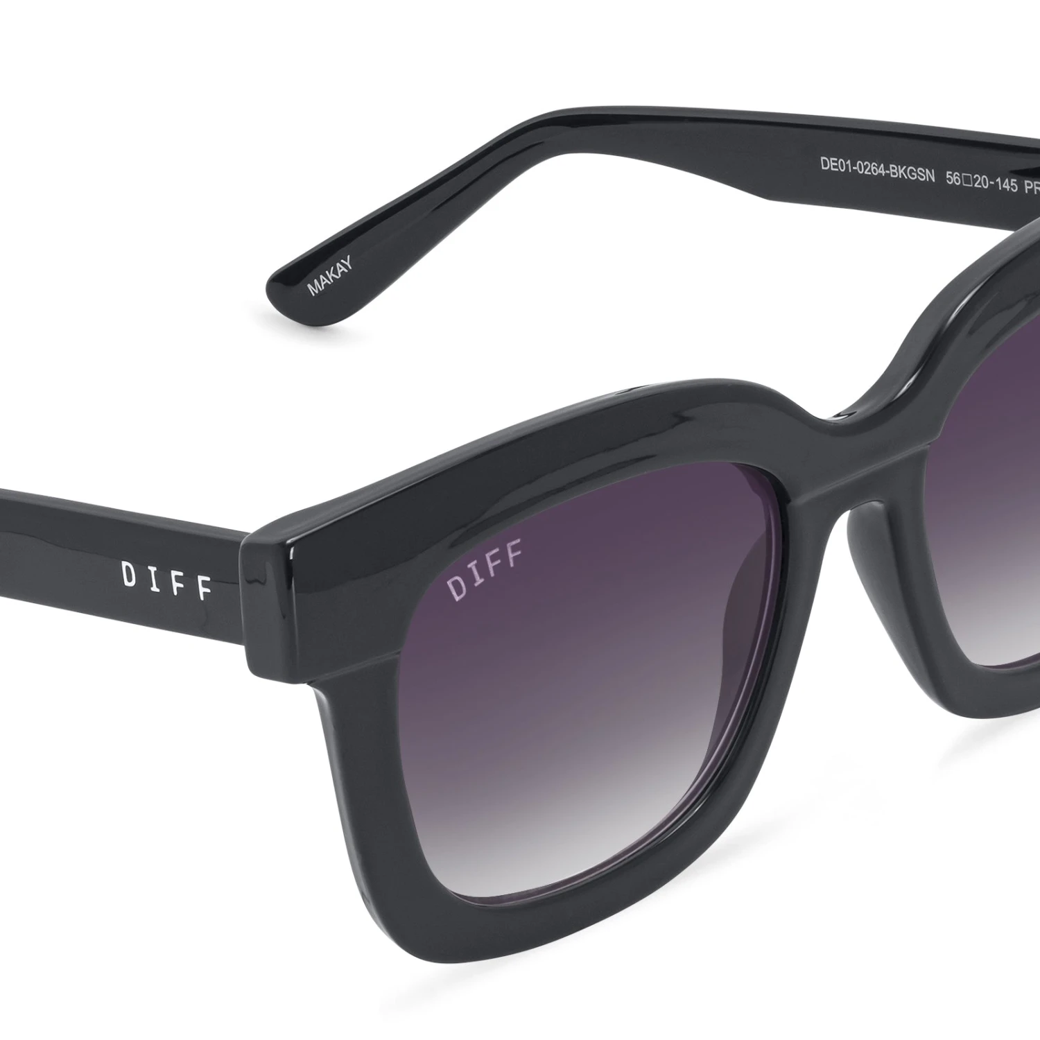 MAKAY - BLACK + GREY GRADIENT SHARP SUNGLASSES 5 MAKAY - BLACK + GREY GRADIENT SHARP SUNGLASSES - Image 3