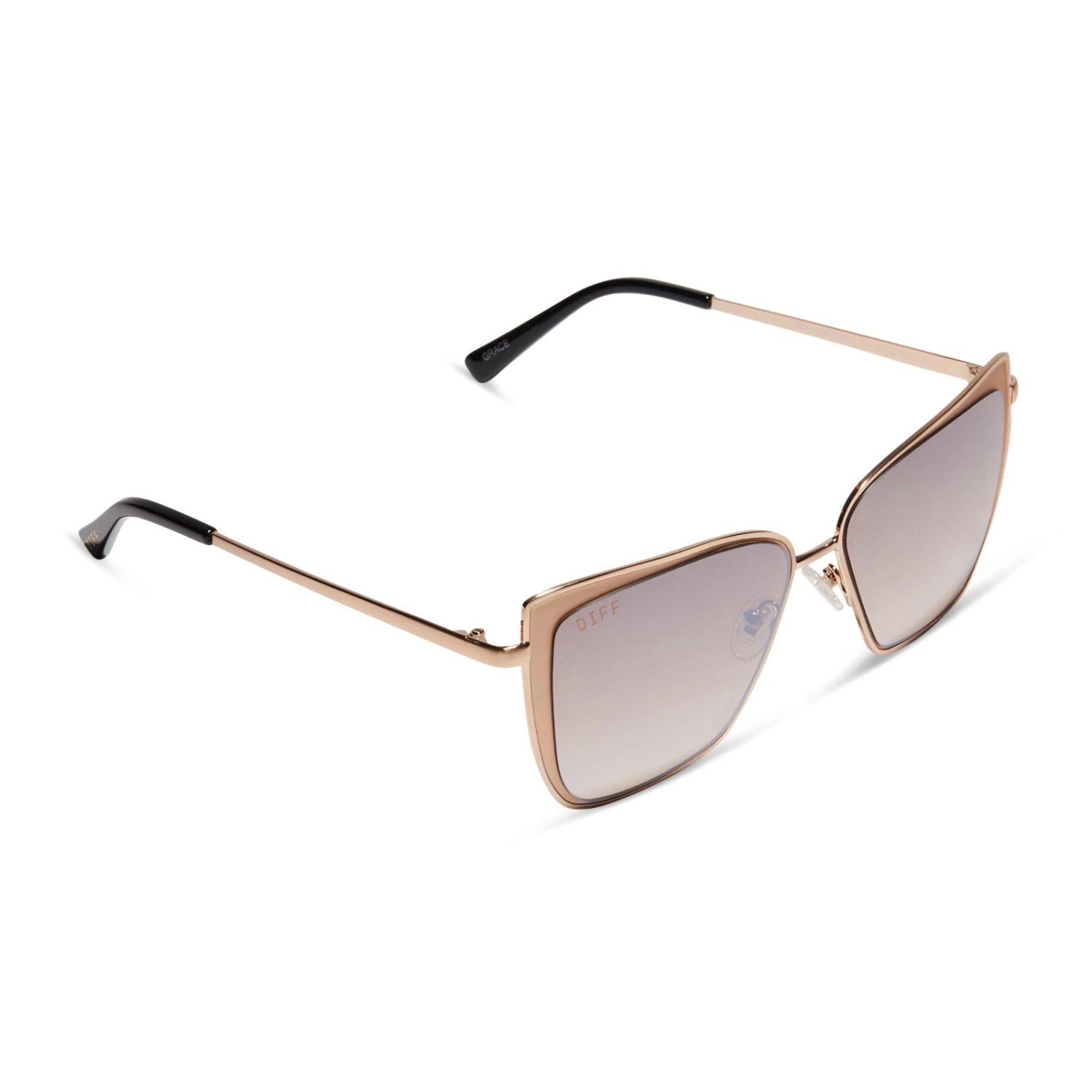 GRACE - GOLD + TAUPE ROSE MIRROR SUNGLASSES 4 GRACE - GOLD + TAUPE ROSE MIRROR SUNGLASSES - Image 2