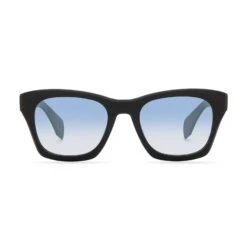 DEAN - MATTE BLACK + AEGEAN BLUE GRADIENT FLASH POLARIZED SUNGLASSES