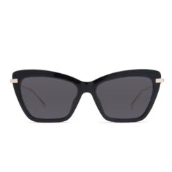 MILA - BLACK + CLEAR GLASSES -Sunglasses Sales MILA BK BB226 front polarized