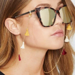 Tassel Chain - Marigold Berry Cream -Sunglasses Sales MULTITASSELSUNGLASSCHAIN marigold berry cream lifestylePDP2
