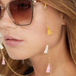 Tassel Chain - Marigold Blush Cream -Sunglasses Sales MULTITASSELSUNGLASSCHAIN marigold blush cream lifestylePDP1