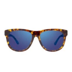 MILO - AMBER TORTOISE + BLUE MIRROR SUNGLASSES