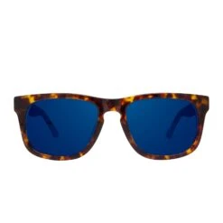 RILEY - AMBER TORTOISE + BLUE MIRROR SUNGLASSES