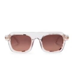 ALDEN - CLEAR CRYSTAL + WINE GRADIENT SUNGLASSES