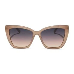 BECKY II - WARM TAUPE + TWILIGHT GRADIENT SUNGLASSES