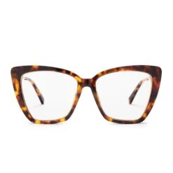 BECKY IV - AMBER TORTOISE + CLEAR GLASSES