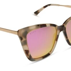 BECKY IV - CREAM TORTOISE + PINK MIRROR SUNGLASSES -Sunglasses Sales diff eyewear becky iv cream tortoise pink mirror sunglasses alt 4