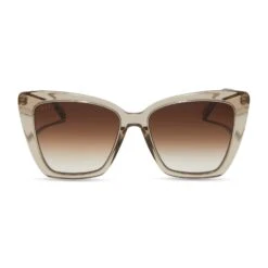 BECKY IV - VINTAGE CRYSTAL + BROWN GRADIENT SUNGLASSES