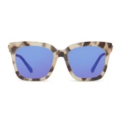 BELLA - CREAM TORTOISE + PURPLE MIRROR SUNGLASSES