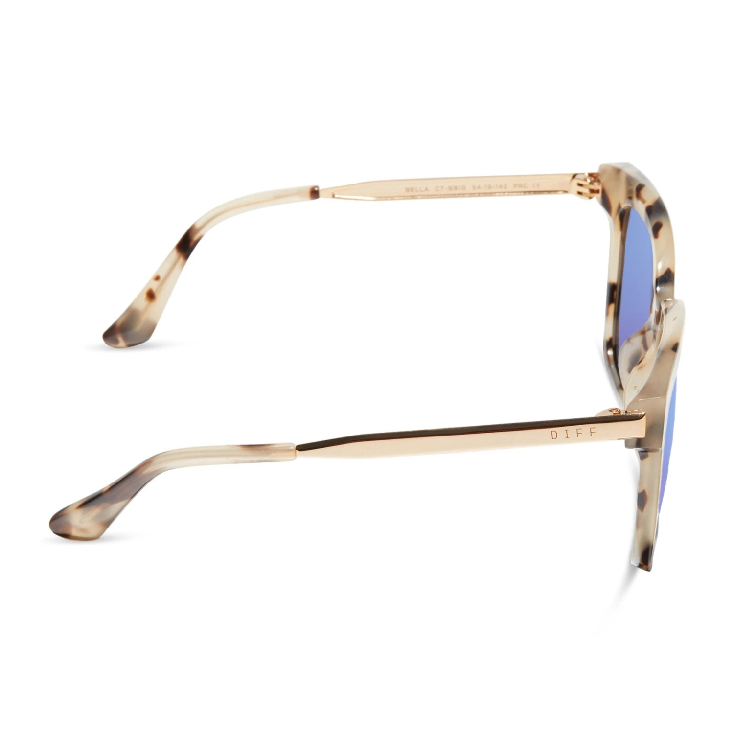 BELLA - CREAM TORTOISE + PURPLE MIRROR SUNGLASSES 4 BELLA - CREAM TORTOISE + PURPLE MIRROR SUNGLASSES - Image 2