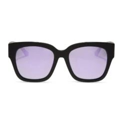 BELLA II - MATTE BLACK + LAVENDER FLASH SUNGLASSES