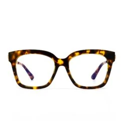 BELLA XS - AMBER TORTOISE + CLEAR GLASSES